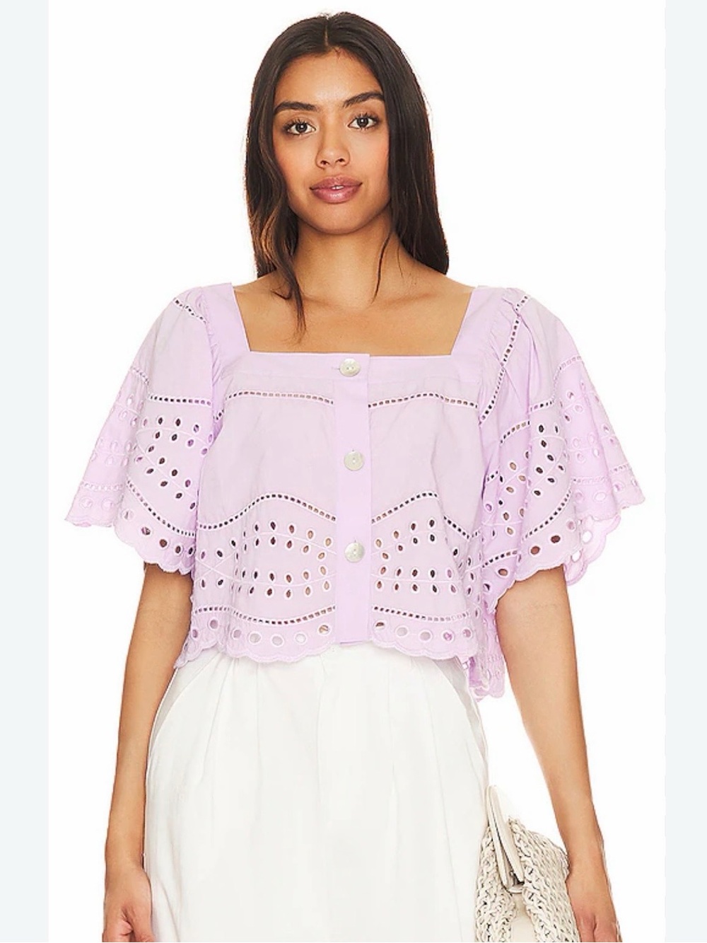 RAILS for REVOLVE Kit Top in Orchid Eyelet Embroidery Size Medium M Like New